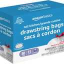 Amazon Basics Ultra-Force Tall Kitchen Drawstring Trash Bags, Lavender Scented, 13 Gallon, Tear Resistant, Odor Neutralizing, 80 Count