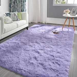 Pettop Fluffy Lavender Purple Area Rug for Bedroom Living Room, 3x5 Feet Soft Plush Fuzzy Rugs for Girls Kids Boys, Non-Slip and Washable Rug for Nursery Classroom, Carpet for Rooms Decor