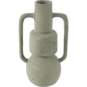 Deco 79 Paper Mache Decorative Vase Abstract Textured Centerpiece Vase with Squared Handles, Flower Vase for Home Decoration 9" x 7" x 16", Light Gray (CONVENIENTLY SIZED)