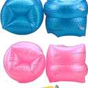 Arm Floaties for Adults, Pool Floats for Kids 6-12yrs Arm Bands Inflatable Swimmies Swim Rings, PVC Swim Arm Floaties Swim Arm Bands Water Wings Floater Sleeves Tube Armlets for Kids (Pack of 2, Pink, Blue)