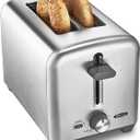 bella Stainless Steel 2 Slice Toaster with Extra Wide Slots & Removable Crumb Tray - 6 Browning Options, Auto Shut Off & Reheat Function - Toast Bread, Bagel & Waffle