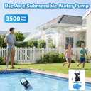 1/2HP Swimming Pool Cover Pump Automatic On/Off 3500GPH Submersible Water Pump with Filter Net 3/4 Check Valve Adapter & 25ft Power Cord 110V Sump Pump for Swimming Pool Hot Tubs Pond Basement