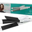 VGR V-558 Professional 2 IN 1 Hair Styler with Hair Straightener & Curler - Slim Ceramic Plate, Adjustable Heat, Lockable Switch and Rapid Heating Technology (LED Indicator, White & Black)