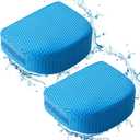 Suzile 2 Pcs Hot Tub Booster Seat Weighted Spa Bathtub Booster Seat Micro Dot Non Slip Quick Dry Bottom Portable Inflatable Cushion with 3D Mesh Cover Tub Accessory for Indoor Outdoor(Blue)