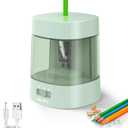 Deli Electric Pencil Sharpener, Automatic Pencil Sharpeners for No.2 Pencils Colored Pencils, USB & Battery Operated Pencil Sharpener for School, Home, Office, Classroom, Green