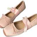 COVOYYAR Women Lace Up Ankle Strap Ballet Flats Shoes Floral Dressy Flats 24.0