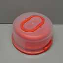 Cake Cupcake Carrier with Lid and Handle + Cake Stand Plate with Dome | 10" Round Cake Container Holder with Cover | Plastic Pie Carrier Cake Storage Container | Bunt Keeper Platter Tray for Transport (Red)