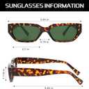 2 x GUVIVI Retro Rectangular Sunglasses for Women Men Chic 90s Rectangle Sunnies Small Narrow Shades Trendy Sun Glasses