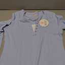 Beaully Women's Long Sleeve Crew Neck V Notch Ribbed Slim Fitted Casual Basic Top 6118 Light Blue Large