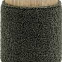 Get Set Style Modern Round Ottoman with Soft Padded Seat, Storage Vanity Stool for Makeup, Upholstered Footrest Stool Ottoman Foot Stool for Living Room, Bedroom, 13.8"D x 13.8"W x 15.4"H