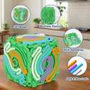 Sensory Activity Board, Six-Sided Silicone Sensory Fidget Toy with 20 Strings for Autism, Stress Relief, Calming, Focus & ADHD,Great for 3+ Year Old, Stuffers Gifts for Teen Girl