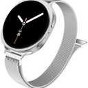 HAYONLIY Slim Metal Band Compatible with Samsung Galaxy Watch 8 40mm 44mm/Galaxy Watch 8 Classic 46mm,Mesh Magnetic Stainless Steel Strap Milanese Loop Wristband Women Men