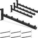 HUHOLE 10-Pack Gridwall Waterfall Hooks, 12-Inch 6-Ball Faceouts for Retail Display, Heavy Duty Square Tube Clothing Hangers for Wire Grid Panels, Black Powder-Coated Garment Racks for Garment