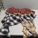 SOLY HUX Women's Plaid Ruffle Mini Skirt Y2k A Line Layered Asymmetrical Hem Skirts with Shorts Underneath