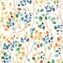 HAOKHOME Floral Peel and Stick Wallpaper Colorful Forest Beige/Orange/Blue Removable Contactpaper for Nursery Decorations 17.7in x 118in