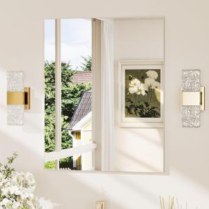 TokeShimi 24x30 Frameless Bathroom Mirror, Vanity Bathroom Mirror for Wall Shatterproof Modern Rectangle Mirrors for Bedroom, Living Room, Entryway, Home Gym, Entryway
