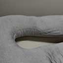 Multi-Functional Pregnant Pillow, Side Pillow, Pure Cotton Removable and Washable, U-Shaped nap Pillow and Cushion (Crystal Velvet - Gray)