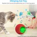 LORDTEC 2Packs Interactive Cat Toys for Indoor Cats, Interactive Cat Ball Toy with Elastic Mesh Tail, Automatic Cat/Kitten Toys with Chirping & Motion Activate, Cat Toys for Bored Indoor (Red+Blue)