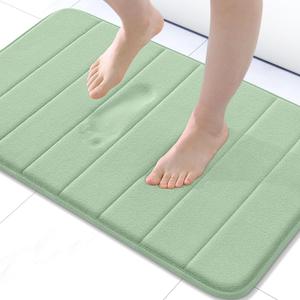 Buganda Memory Foam Bath Mat, 24" x 16", Ultra Soft and Non-Slip Bathroom Rugs, Water Absorbent and Machine Washable Bath Rug for Bathroom, Shower, and Tub, Sage Green