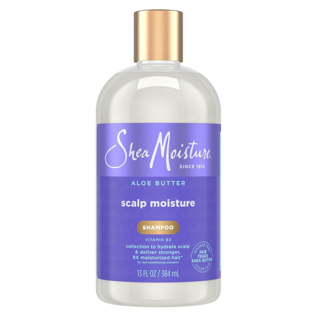 SheaMoisture Scalp Moisture Shampoo Aloe Butter & Vitamin B3 Hair Care with a Boost of Hydration To Hydrate Scalp + Moisturized Hair 13 oz