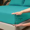 Mejoroom California King 1800 Thread Count Bed Sheets Set, Deep Pocket, Wrinkle & Fade Resistant, Hypoallergenic, 4Pcs Including Fitted & Flat Sheets, Teal