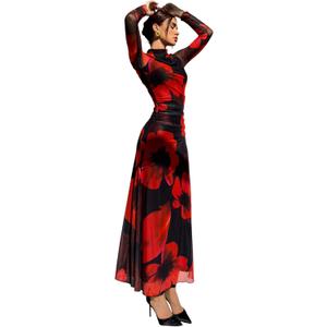 Verdusa Women's Floral Slimming Wedding Guest Dress Long Sleeve Holiday Maxi Dresses. XL Size