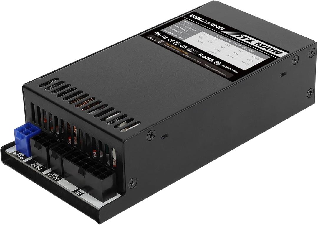 500W Flex ATX/1U Power Supply, 80 Plus Bronze Certified APFC Full Range 90-264V Mini ITX PSU for AIO POS NAS Mini Server Small Form Factor PC (Flex ITX)