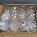 Tioncy 12 Pcs Ice Cream Bar Supplies Sugar Bowls with Lid and Spoon Acrylic Candy Dispenser Party Bar Hot Cocoa Sundae Caramel Apple Dipping Container with Tag (13.5 oz,Clear)