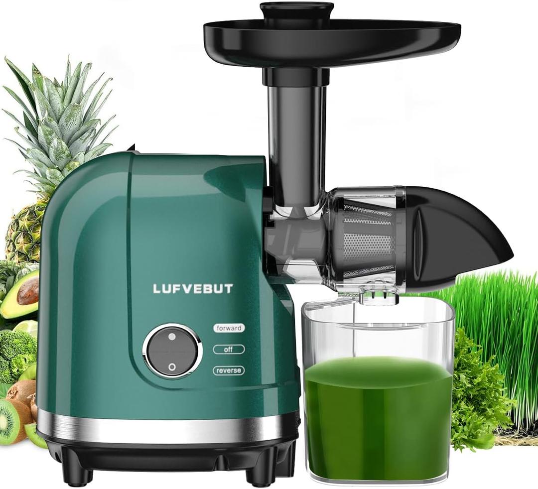 Cold Press Juicer Machine Slow Masticating Extractor for Celery Wheatgrass Spinach Ginger Cucumber Kale, 200W Motor, Easy Clean BPA-Free Dishwasher Safe, Fruit & Vegetable Juicers with Pulp Separation