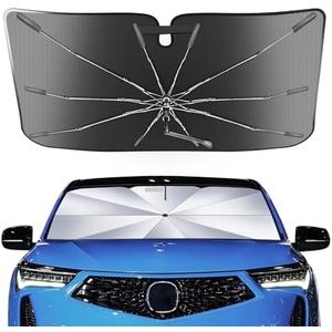 Portable Acura RDX 2019-2025 Windshield Sunshade Umbrella with Carry Bag, 2 in1 Ice Crystal Durable Compact Shade Umbrella UPF50+ UV Front Window Heat Insulation Protection Outdoor Camping