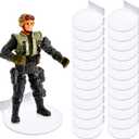 Juexica 24 Pcs White Acrylic Floating Action Figure Wall Shelves 3 Inch Wall Display Shelf for Collectibles Display Ledges Stand Holder Tiny Mount Storage Organizer for Toys Action Figure Case