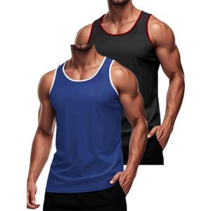 Men's Workout Tank Top Casual Soft Sleeveless Gym Muscle Shirts Bodybuilding Tee (XXXL)