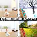 2 x Door Draft Stopper,Door Sweep for Bottom of Door,Weather Stripping Door Seal Draft Guard Blocker Noise Cold Air Insulation Soundproofing for Exterior Interior Home Improvement(White, 39")