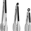Tongs For Cooking - Heat Resistant 600 Degrees Stainless Steel Kitchen Tong,Heavy Duty Metal Locking Tongs - Perfect for Food,Salad and BBQ set of 3 (7",9" and 12") Dishwasher