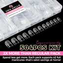 UNA GELLA Nail Tips Square: 504PCS Short Square Nail Tips Pre Etched Gel Fake Nails Tips, No C Curve For Women DIY Nail Extension French Style Salon Home Full Cover Soft Acrylic False Tips 12 Sizes