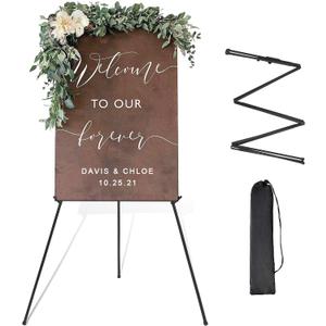 DANMO Easel Stand for Wedding Sign Poster 63'' Instant Display Easel for Floor Adjustable Metal Art Easel Black, 2.75 inches