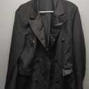 LKOUS Long Blazers Dresses for Women Long Sleeve Lapel Pockets Elegant Trench Coats Dress Fall Winter Business Outfits (3X-Large, Black)