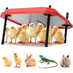 Chicken Coop Heater, 16" x 16"Brooder Plate for Chicks, Adjustable Height & Angle Brooder Plate for 30-40 Chicks, Ideal for Chicken Coops Poultry Heating with Safety Indicator Chicken Heater