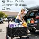 Hikenture 150L Wagons Carts Foldable, 330 lbs Collapsible Heavy Duty Wagon