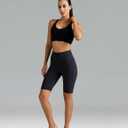 Colorfulkoala Women's High Waisted Biker Shorts with Pockets 8" /10" Inseam Workout Yoga Shorts Running Tights (Black, XS)