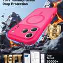 Magnetic for iPhone 17 Pro Max Case, Full Camera Protection, Compatible with MagSafe,Military-Grade Shockproof, Anti-Slip, Matte Slim Cover for i Phone 17 Pro Max Prone Case 6.9",Hotpink