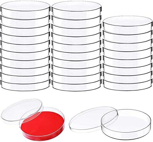 30 Pack Plastic Petri Dishes with Lids,90 x 15mm Bioresearch Sterile Petri Dish,Culture Dishes for School Science Projects,Seeding,Storage,Biological Themed Party