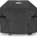 Weber Premium Outdoor Grill Cover, Water-Resistant, Compatible with Large Spirit Series Gas Grills, Black (300 Series - 2 Burner)