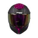 Crown Racing LW600 Full Face Motorcycle Helmet for Adults, DOT FMVSS 218 Certified Street Bike Helmet with Clear Visor, Quick Release Buckle, Removable Washable Liner, Purple, Size-L
