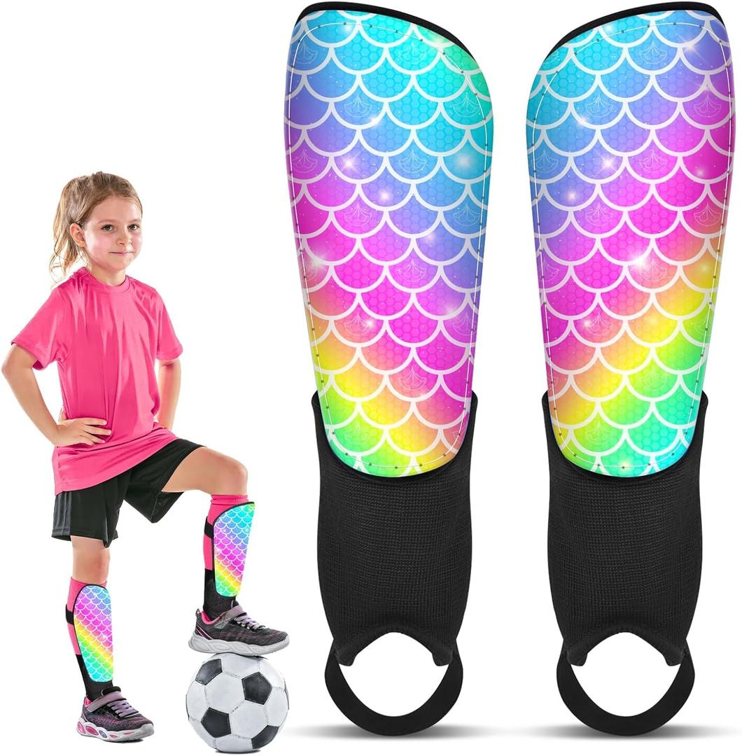 Soccer Shin Guards for Kids Girls Toddler, Shin Pads Shin Guard Equipment with Ankle and Leg Calf Protection Shin Guards Soccer for Kids 2-7 Years