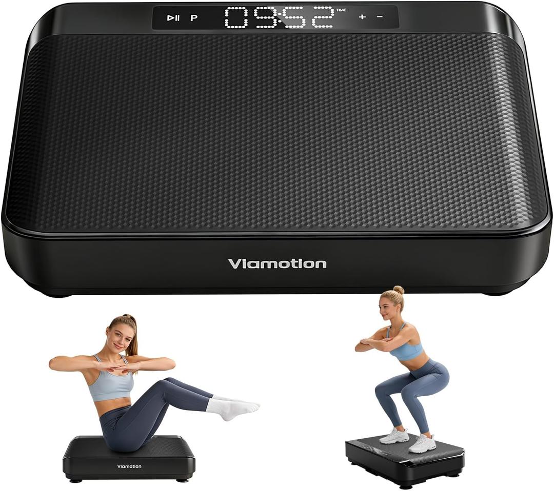 Vibration Plate Exercise Machine, Full Body Vibrating Platform for Lymphatic Drainage Weight Loss, 99 Levels Shake Plate with LED Display for Women, Black