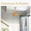 zeyu Farmhouse Pendant Lighting for Kitchen Island, 1-Light Industrial Hanging Pendant Light with Metal Dome Shade, Gold Finish, 016-1 BG