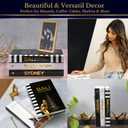Decorative Books for Home Decor - Black and Gold Foiled Decor Books for Coffee Table - Decorative Hardcover Display Faux Books for Bookshelf Fashion Designer Books Decor Set of 3