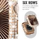 10 x Surace Bling Bumper Case Compatible with Apple Watch Series 11 Series 10 42mm Case, Crystal Diamond Rhinestone Protective Face Cover for iWatch 10/11 42mm, Rose Gold