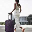 LOVEVOOK Carry On Luggage Airline Approved, Suitcases with Spinner Wheels, Softside Carry-on Luggage with TSA Lock for Men Women Business Trip, Lightweight Large Capacity Luggage for Travel, Purple, 22 Inch - Carry-On